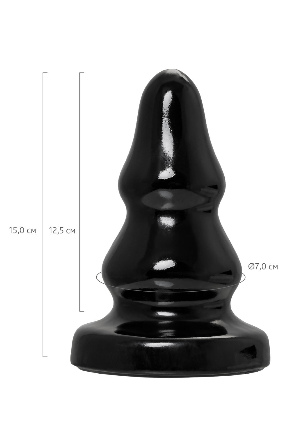 Анальная втулка TOYFA POPO Pleasure Monoceros, PVC, черная, 15 см, 7 см  фото 3