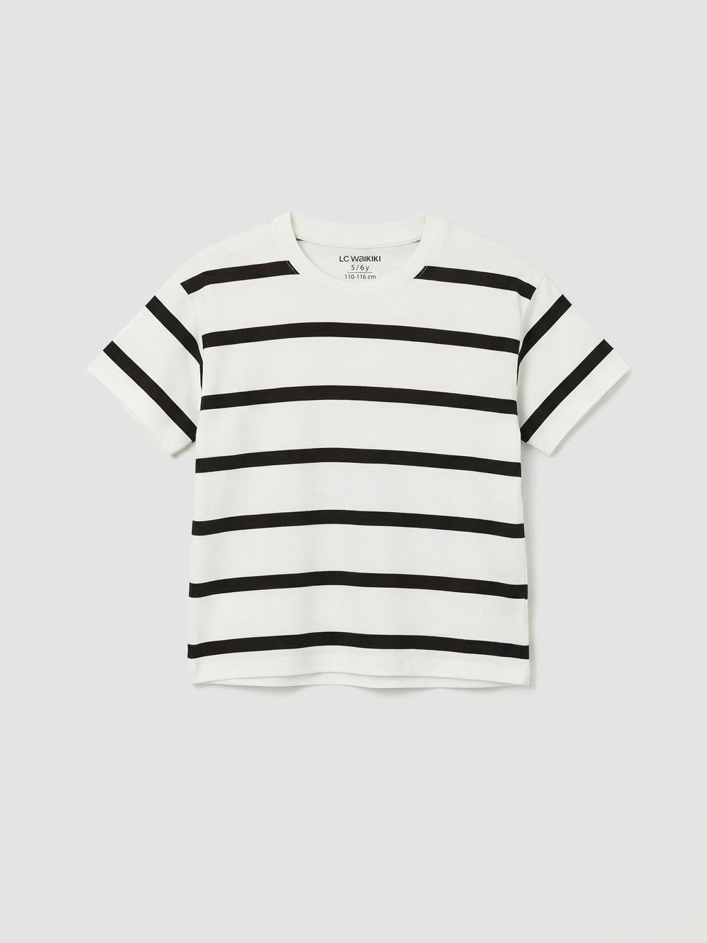 Bisiklet Yaka ?izgili Erkek ?ocuk Ti??rt