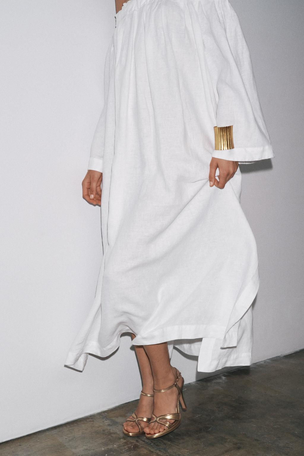 100% LINEN DRESS ZW COLLECTION - Zara фото 4