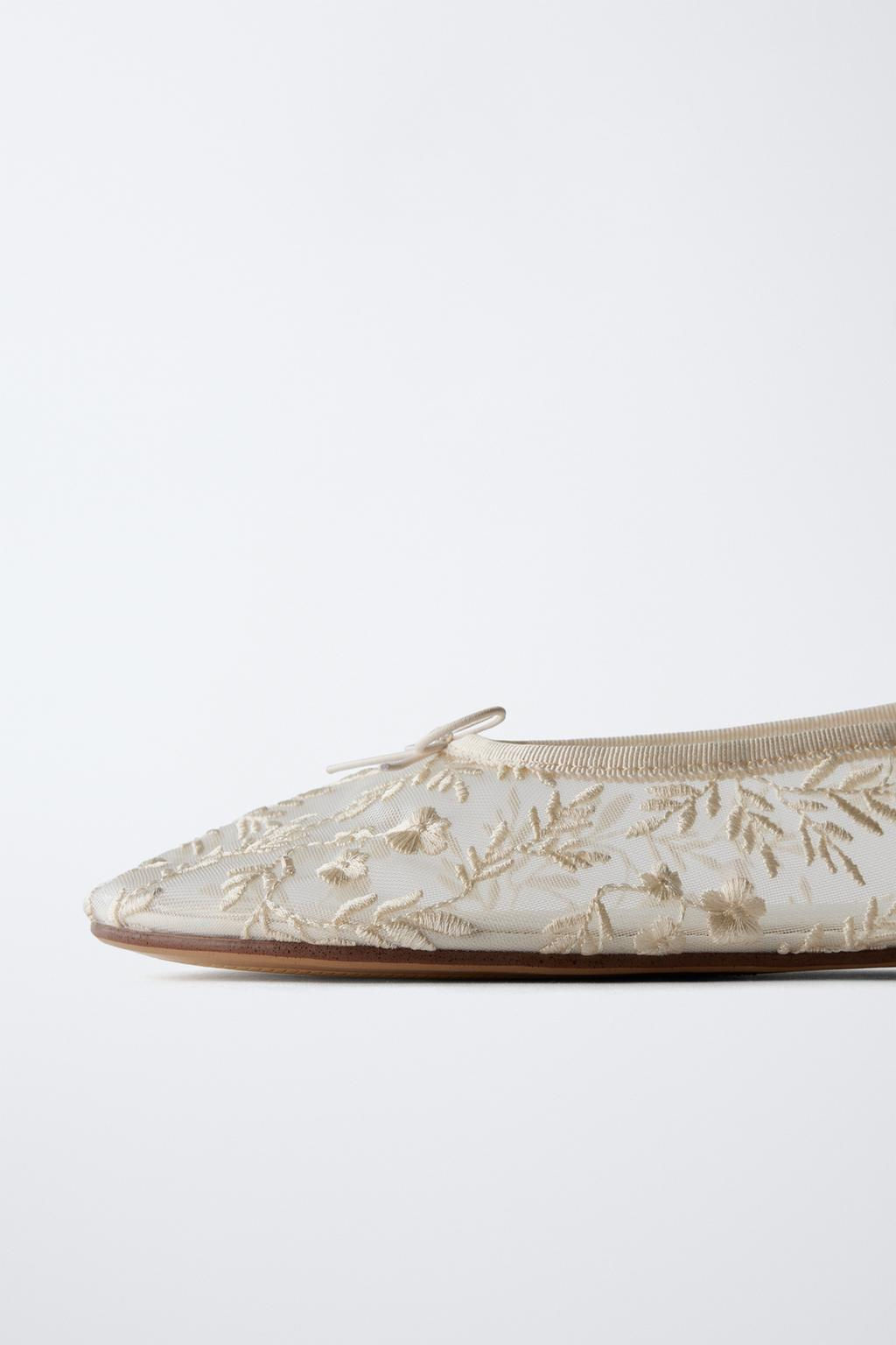 EMBROIDERED BALLET FLATS - Zara фото 5