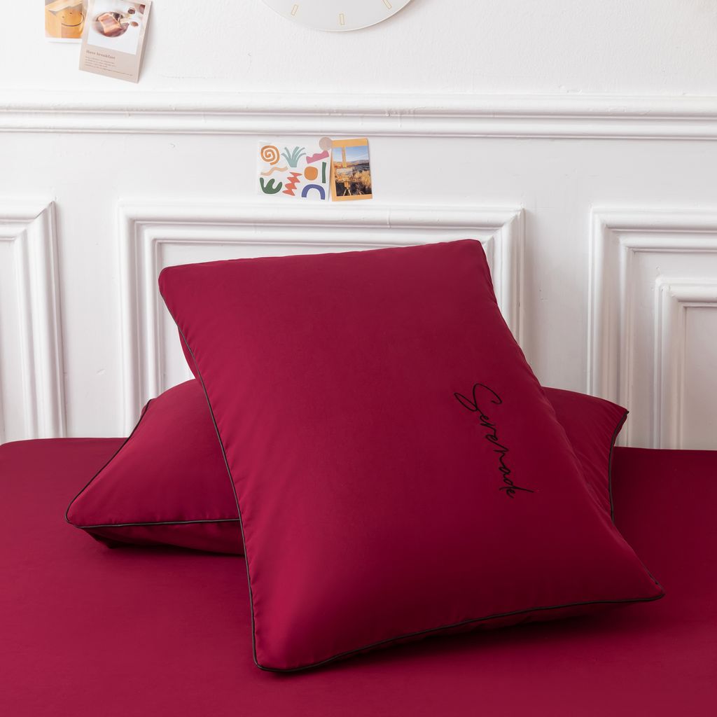 Комплект постельного белья Однотонный Сатин Вышивка CH022 1.5 спальный - Ситрейд фото 8