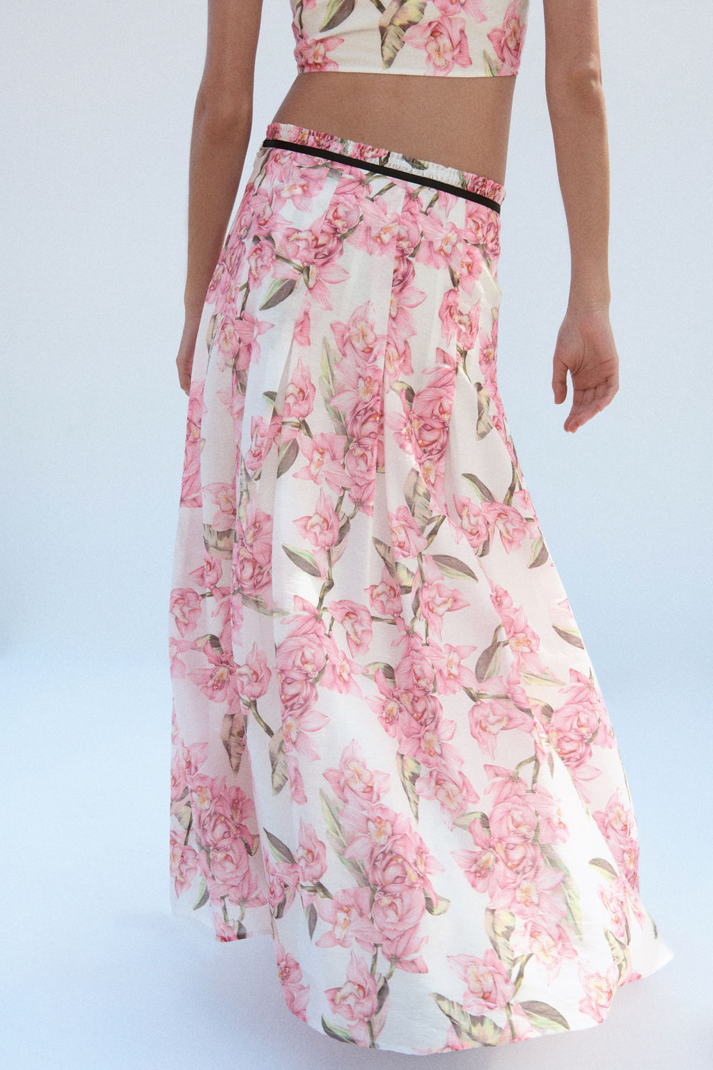 Falda tableada en mezcla de lino - H&m фото 5