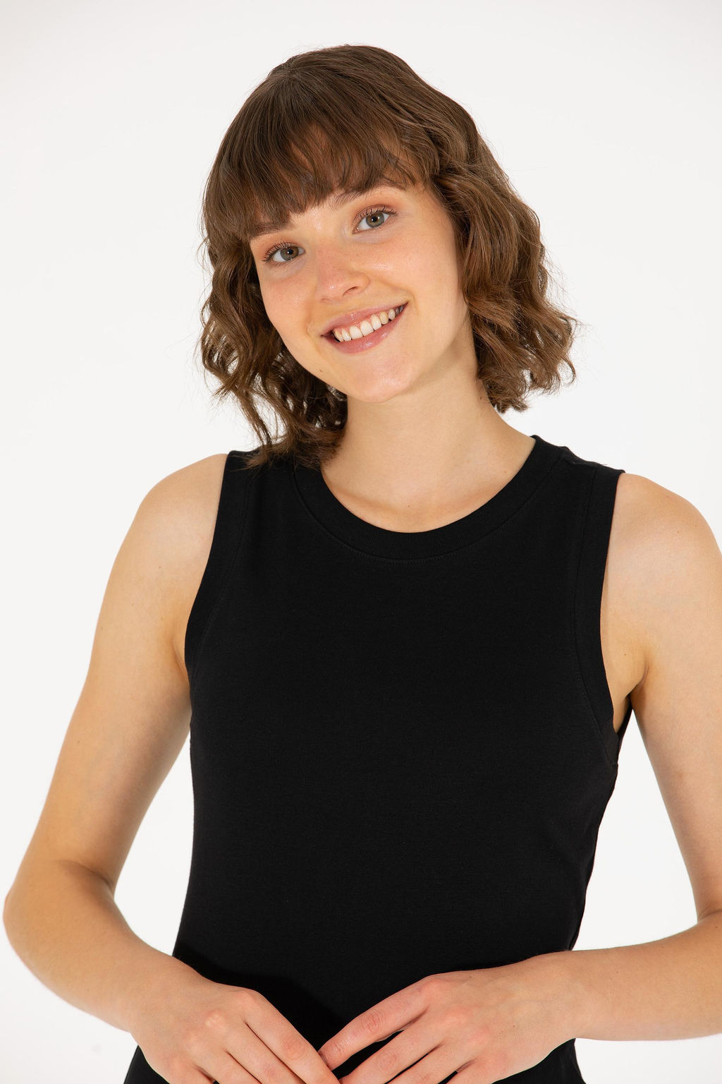 Женская черная футболка с круглым вырезом Basic - U.s. polo assn фото 2