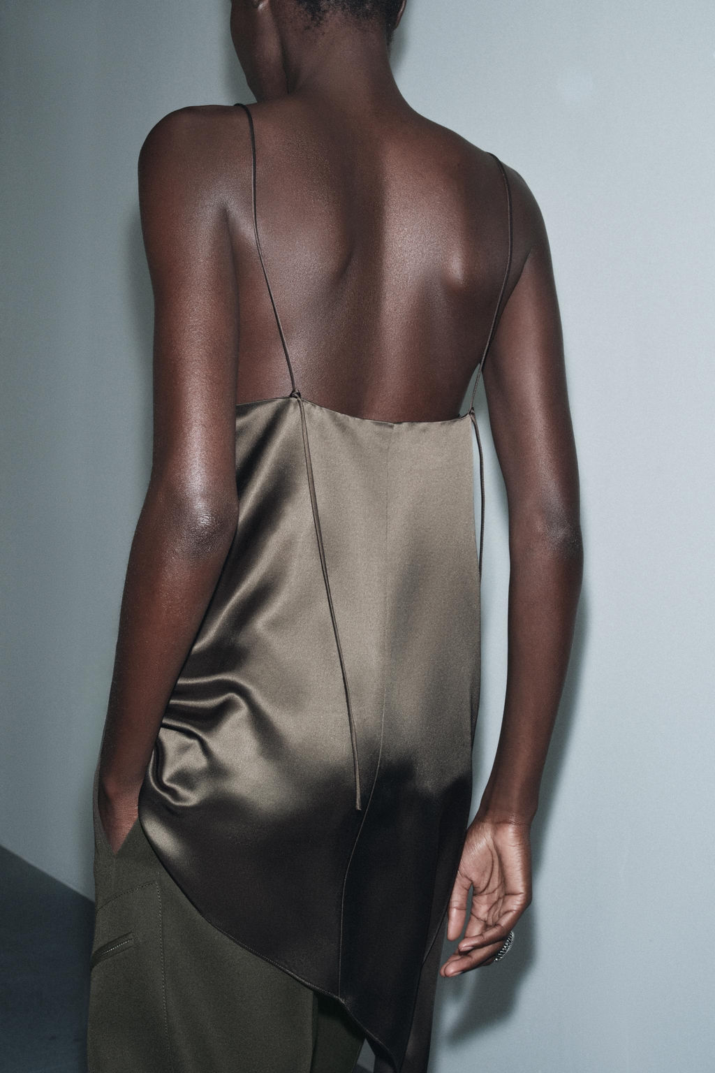 ASYMMETRIC CONTRAST TOP ZW COLLECTION - Zara фото 3