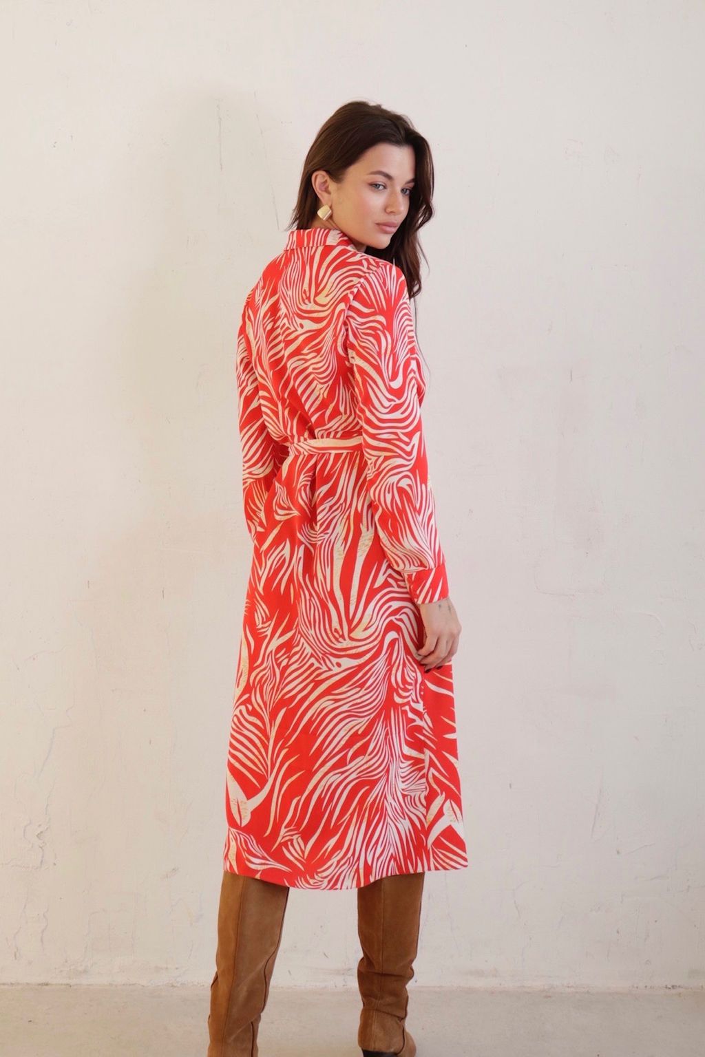 Платье-рубашка с английским воротником принт - Martichelli фото 148