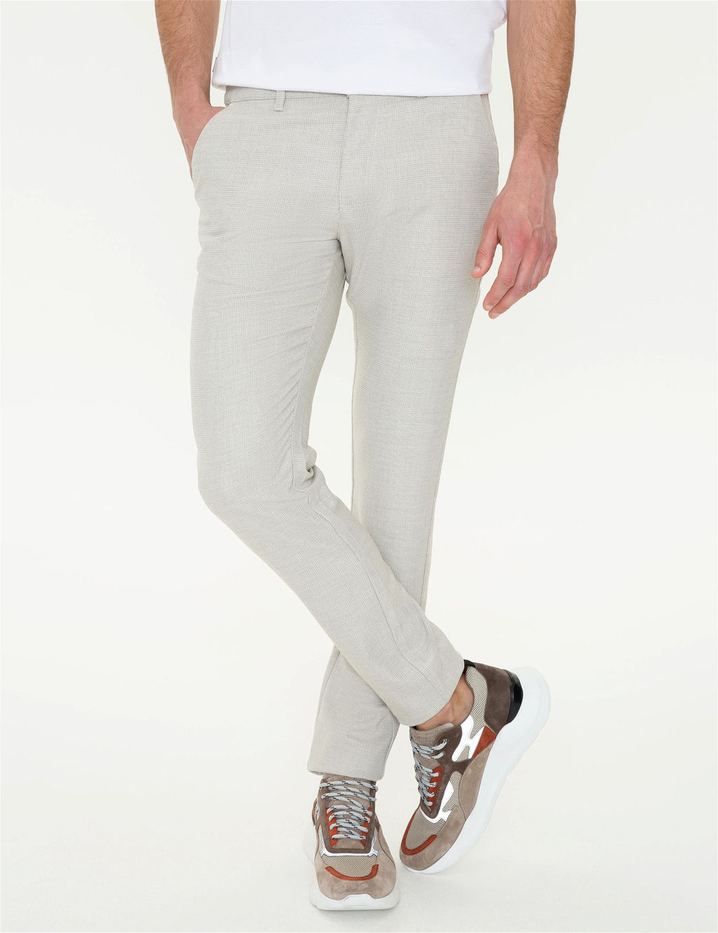 Vizon Slim Fit Beli Lastikli Kanvas Pantolon - Pierre cardin фото 2