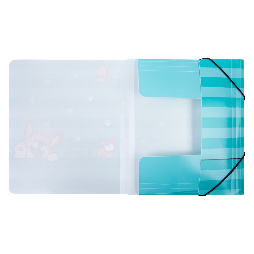 Лео Учись Папка на резинке A5 LRF-07 450 мкм 25 мм песок 6 шт. 04-Корги