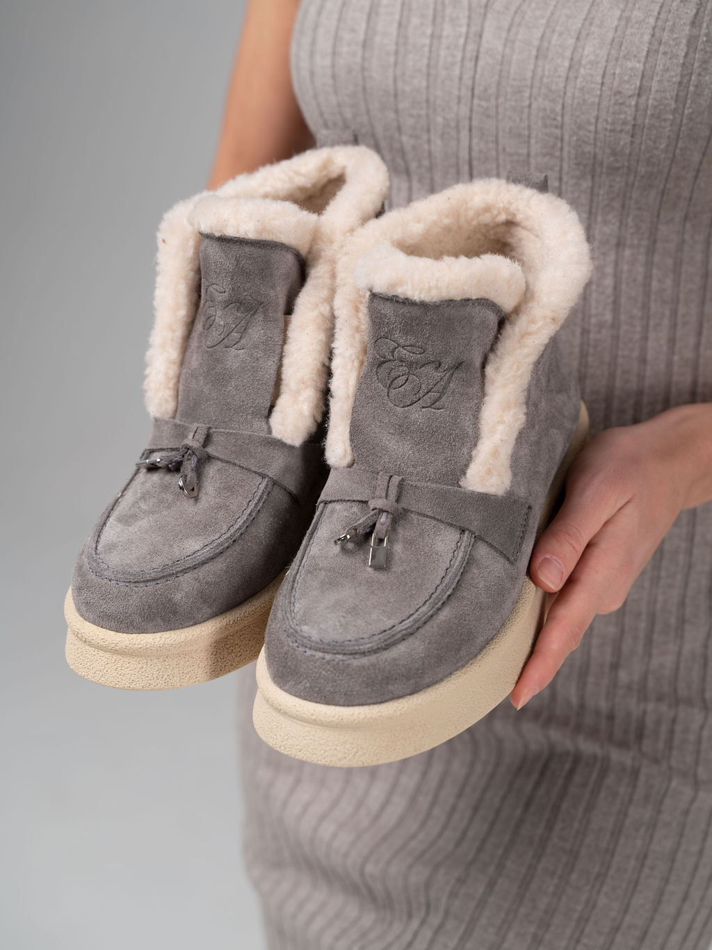 Ботинки EDART 307.florida be. серый замок замша/шерсть - Ed'art фото 9