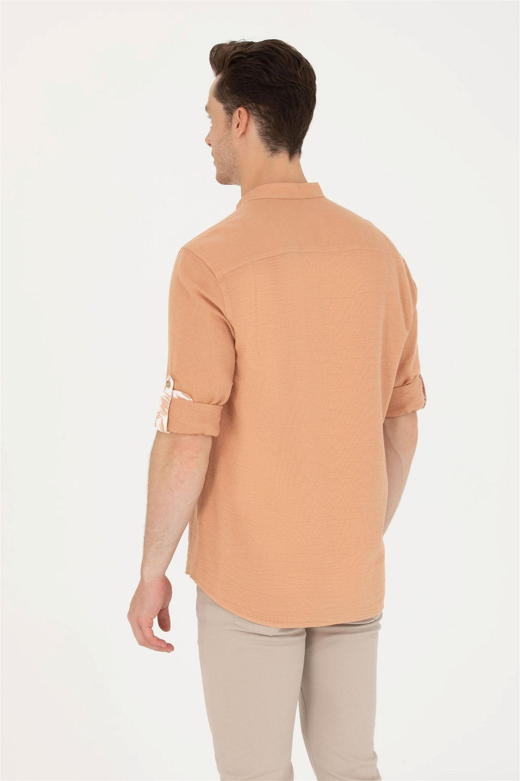 Мужская рубашка светло-коричневого цвета с длинным рукавом Неожиданная скидка в корзине - U.s. polo assn фото 5