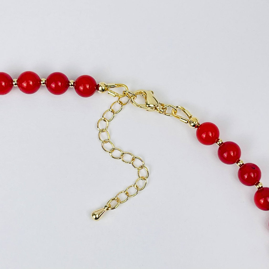 Колье из Коралла и Бирюзы 42 см +