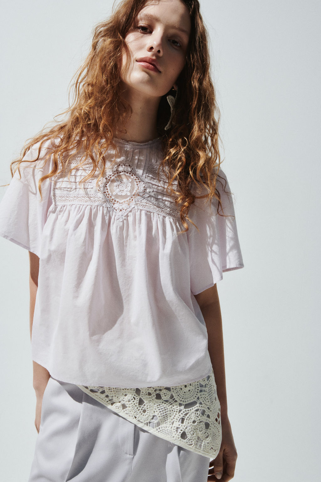 Blusa de algod?n con bordado ingl?s - H&m фото 3