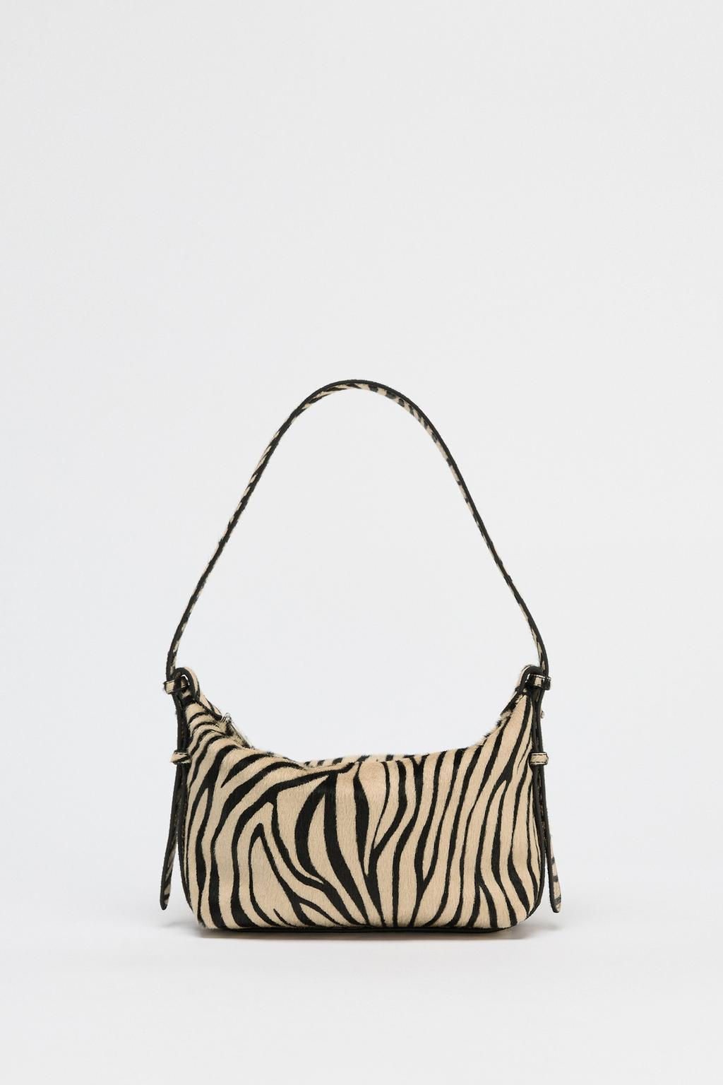 ANIMAL PRINT LEATHER AND SHEEPSKIN BAG - Zara фото 3