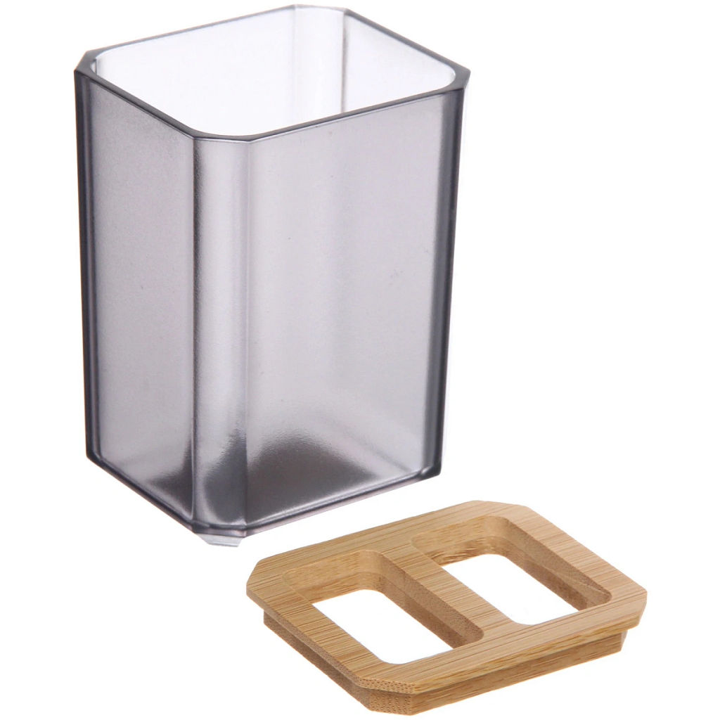 Цена за 3 шт. Подставка для зубных щеток "Квадро" серая