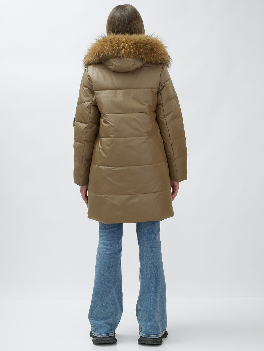 Куртка зимняя HaiLuoZi 871K женская коричневая с мехом енота утеплитель 260 г/м² - Mtforce фото 5
