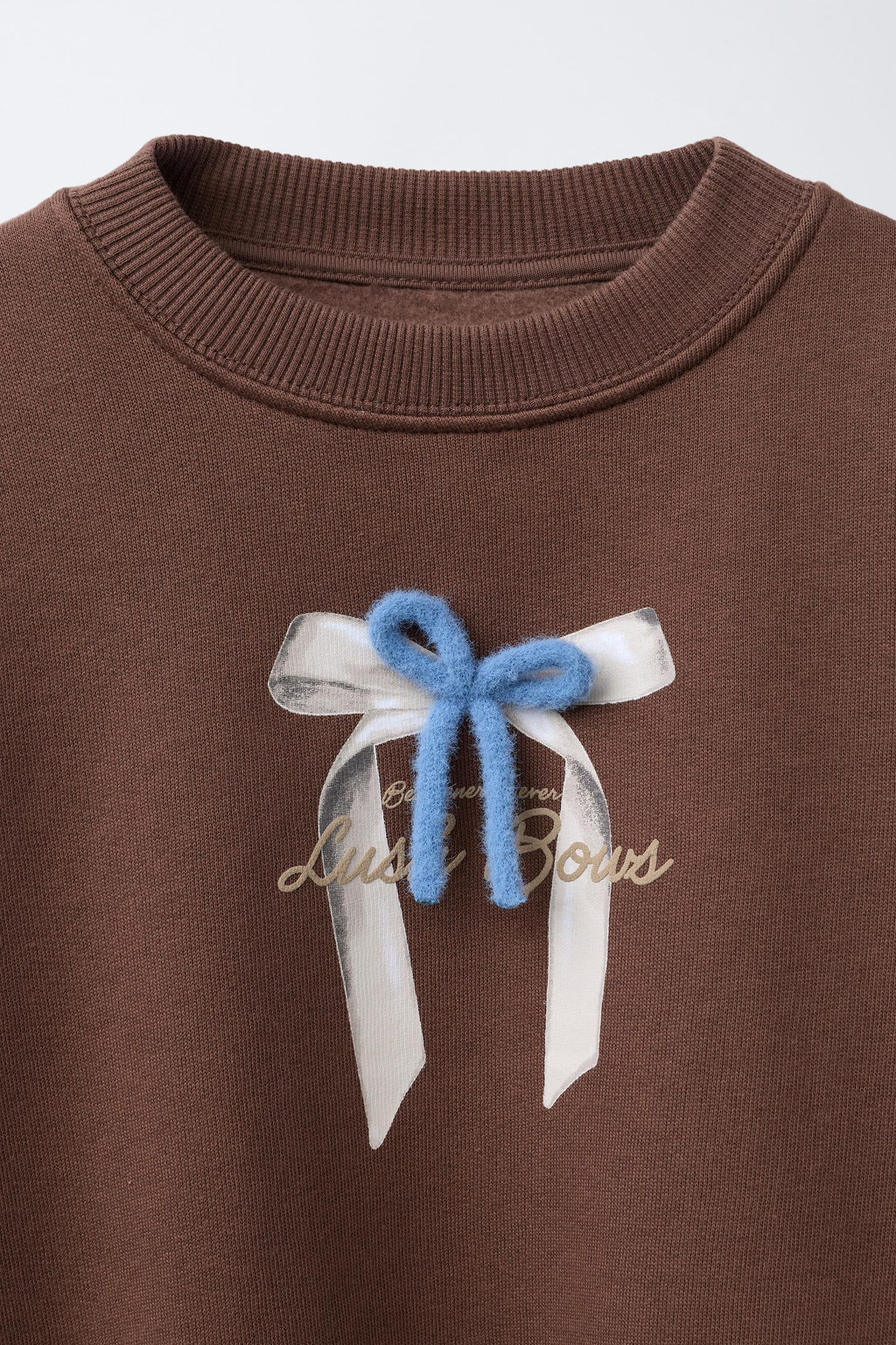 SLOGAN SWEATSHIRT WITH BOW DETAIL - Zara фото 3