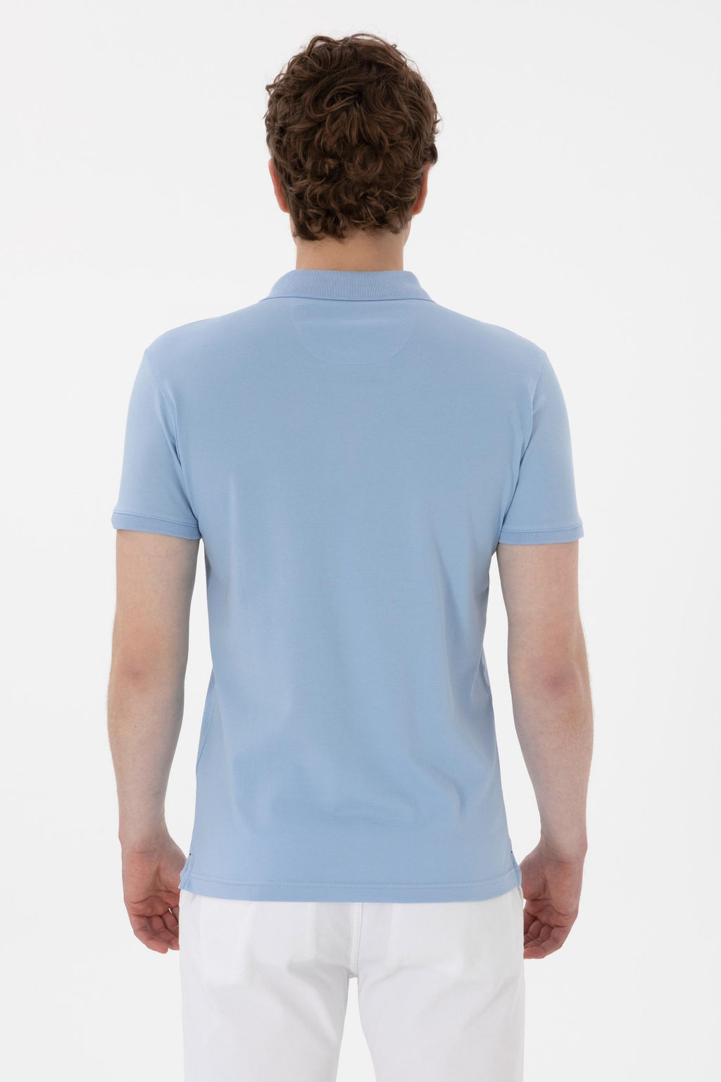 Erkek Slim Fit Polo Yaka A__k Mavi Basic Ti__rt Sepette S_rpriz _ndirim - U.s. polo assn фото 5