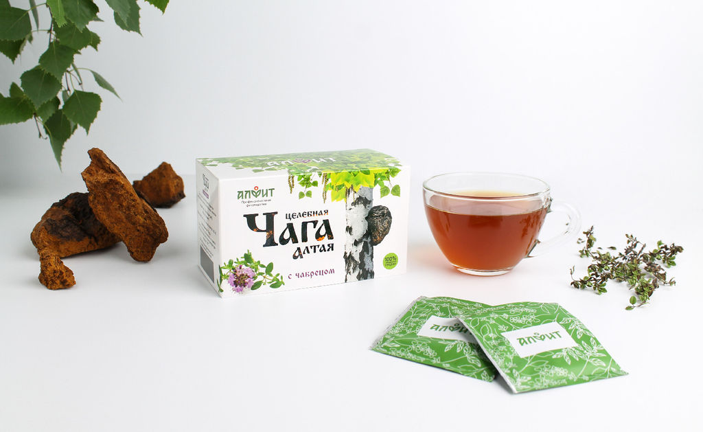 Чайный напиток целебная ЧАГА Алтая с ЧАБРЕЦОМ Алфит 7806