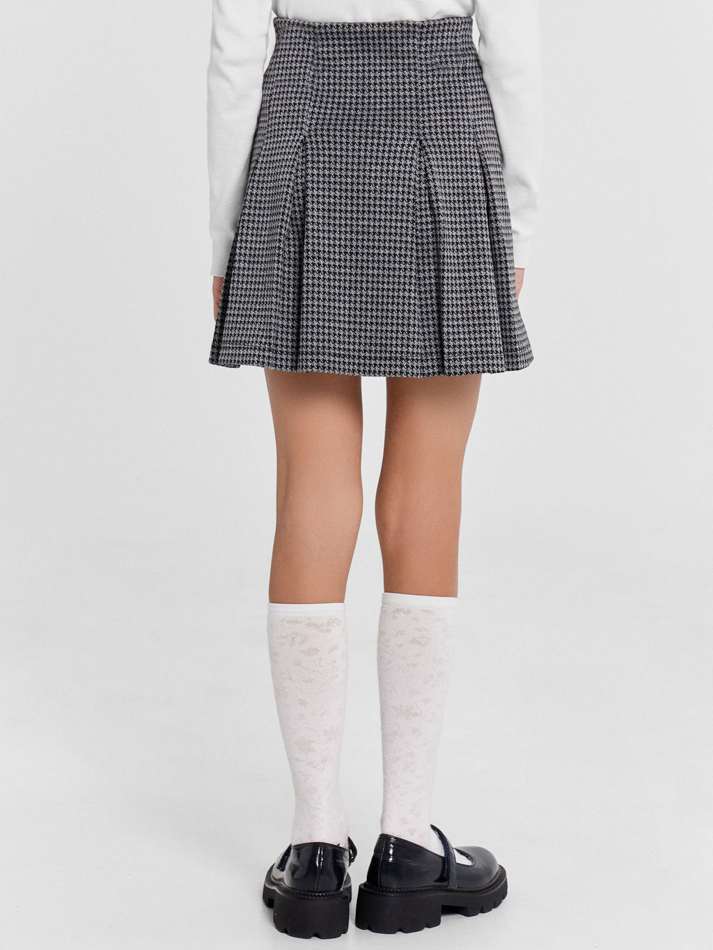 Юбка для девочек серая с паттерном гусиная лапка - Mark formelle фото 4