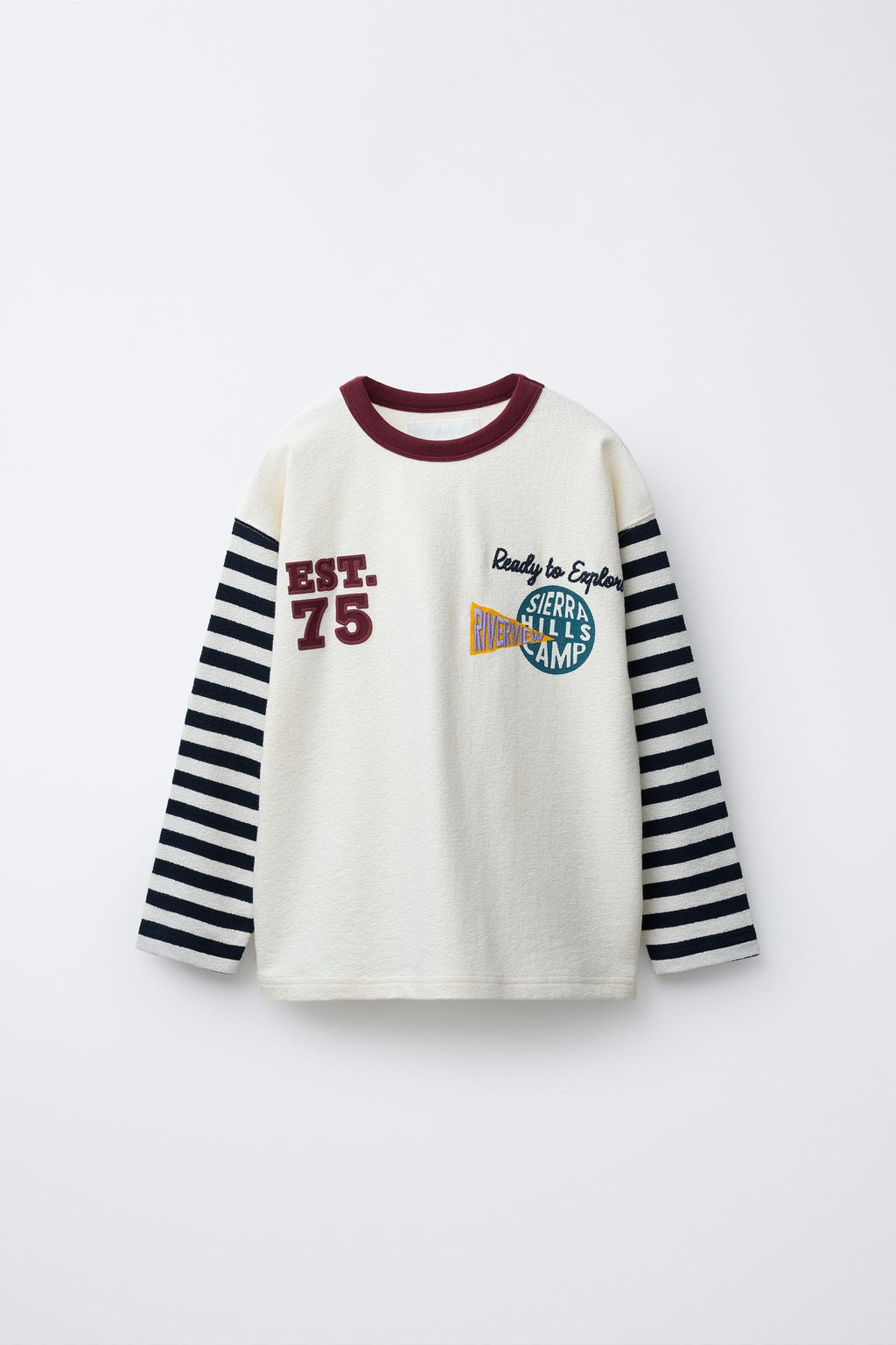 STRIPED SLEEVE STRUCTURE T-SHIRT