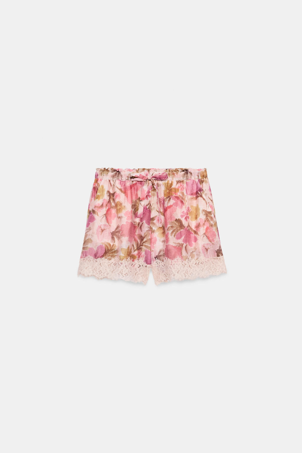 SHORTS ESTAMPADO FLORAL ENCAJE / Estampado - Zara фото 6