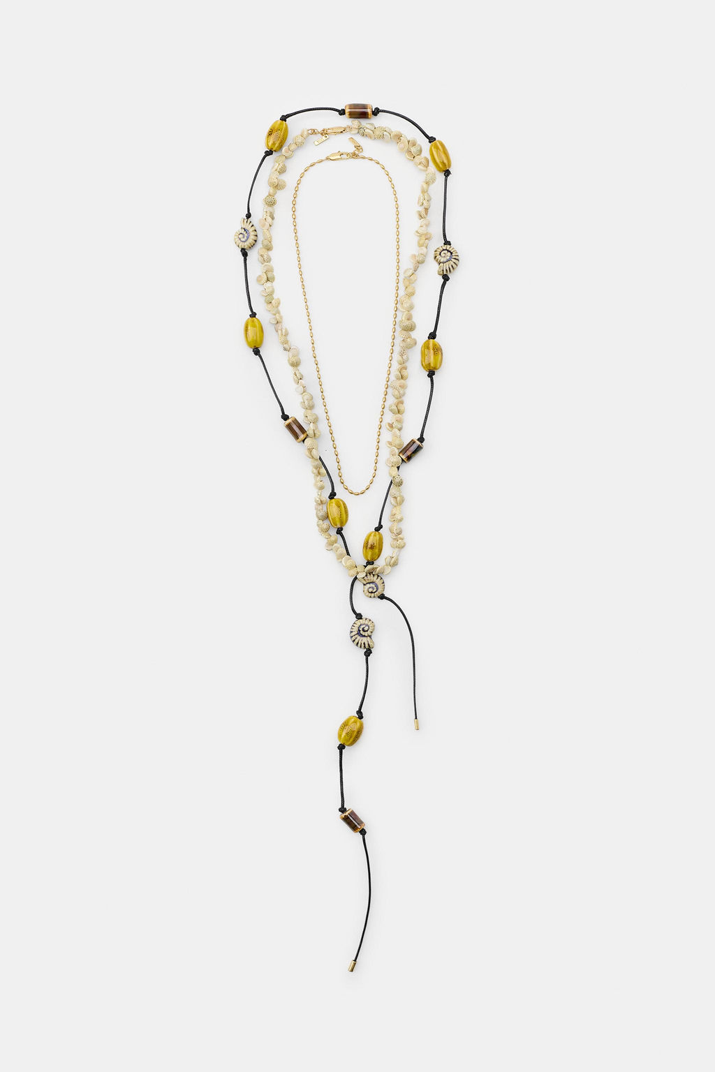 PACK 3 COLLARES CORD?N CONCHAS CER?MICA / Multicolor - Zara фото 3