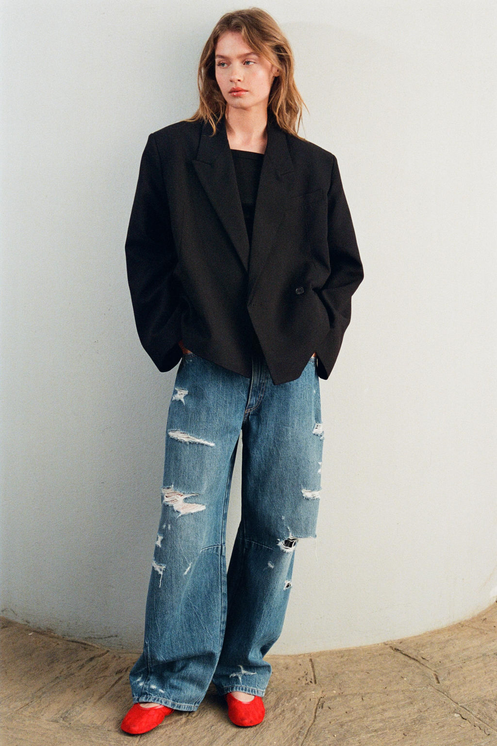 CROPPED DOUBLE-BREASTED BLAZER - Zara фото 5