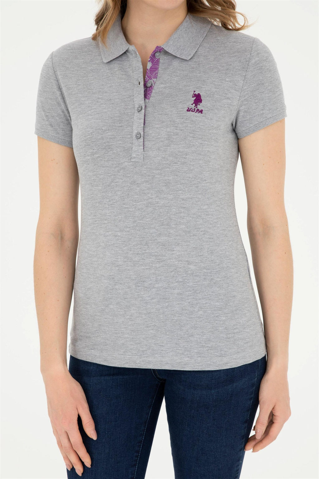 Женская серая меланжевая базовая футболка Неожиданная скидка в корзине - U.s. polo assn фото 6