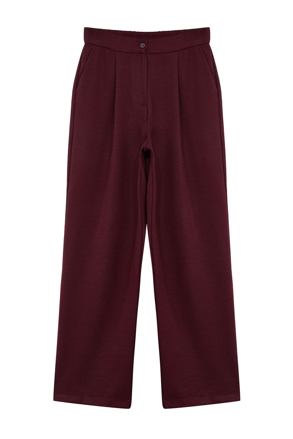 Bordo Straight/Duz Kesim Dokuma Kumas Pantolon TWOAW22PL0321