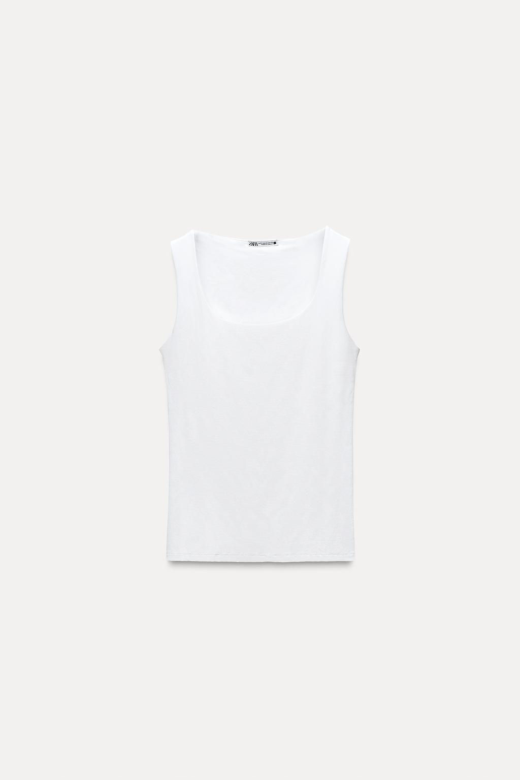 WIDE STRAP POLYAMIDE VEST TOP - Zara фото 13