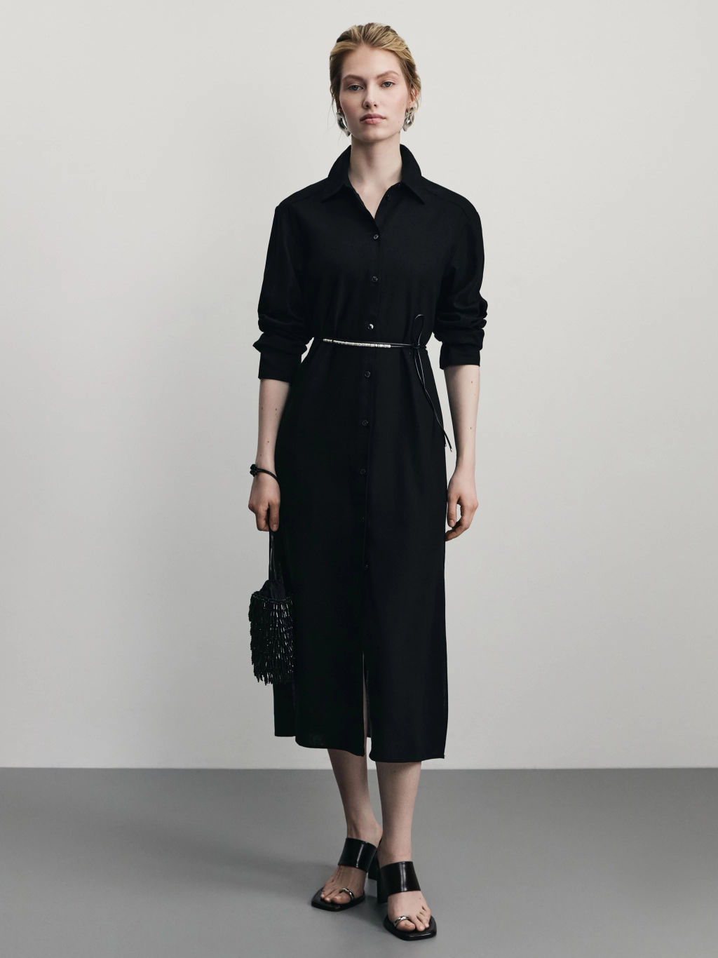 Платье-рубашка изо льна / Zarina  фото 3