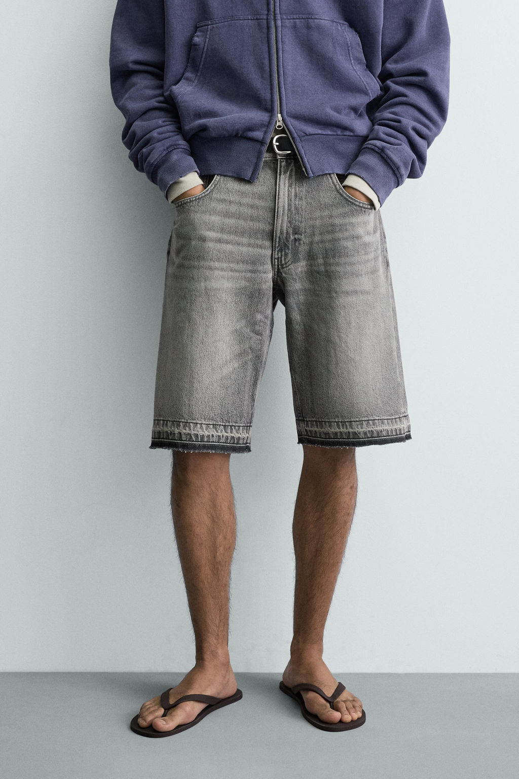 BERMUDA DENIM RELAXED FIT / Gris - Zara фото 2