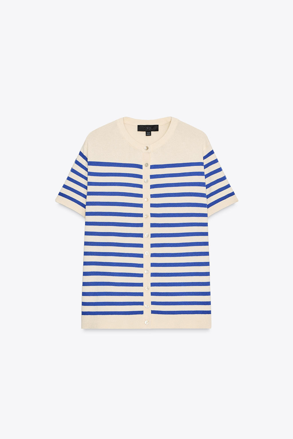 STRIPED KNIT SHORT SLEEVE CARDIGAN - Zara фото 4
