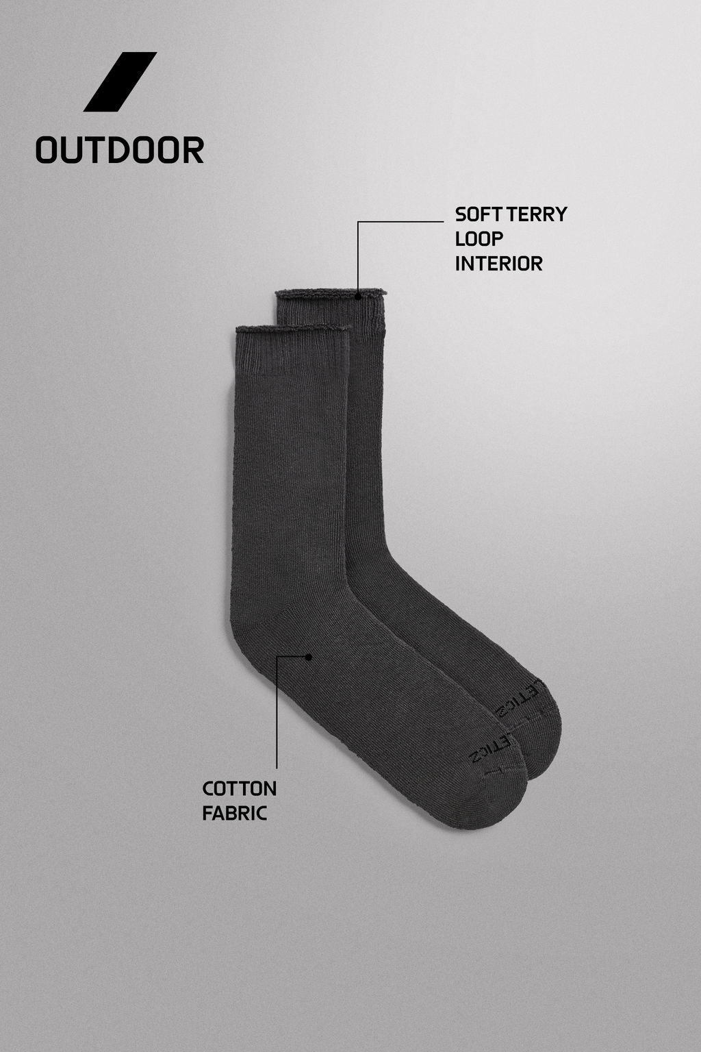 CALCETINES MEZCLA ALGOD?N RIZO / Gris