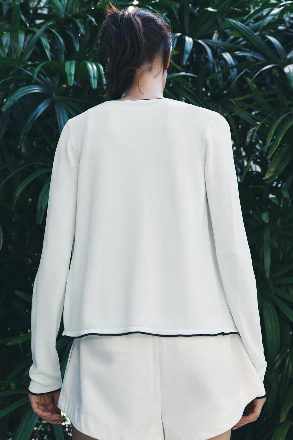 KNIT JACKET WITH PIPED SEAMS - Zara фото 6