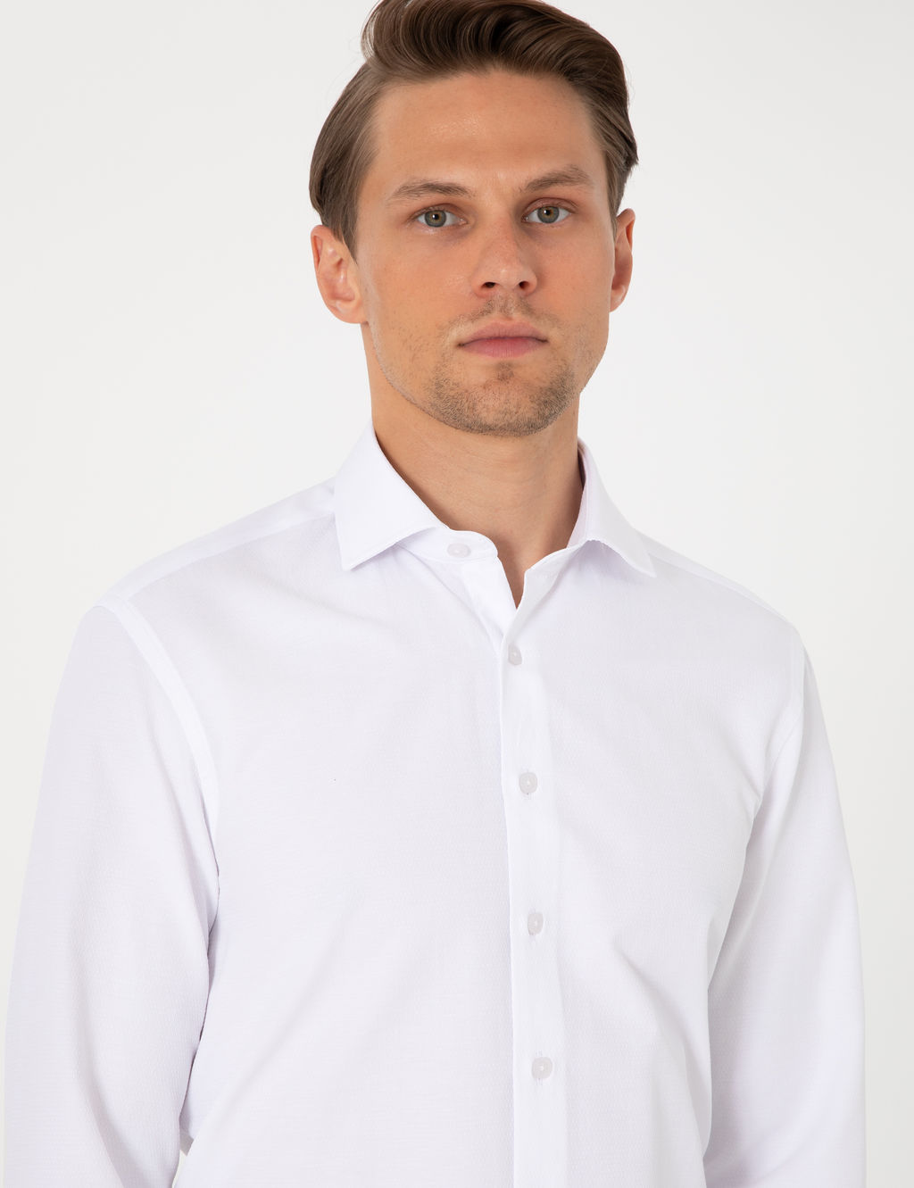 Beyaz Slim Fit Uzun Kollu Arm_rl_ G_mlek