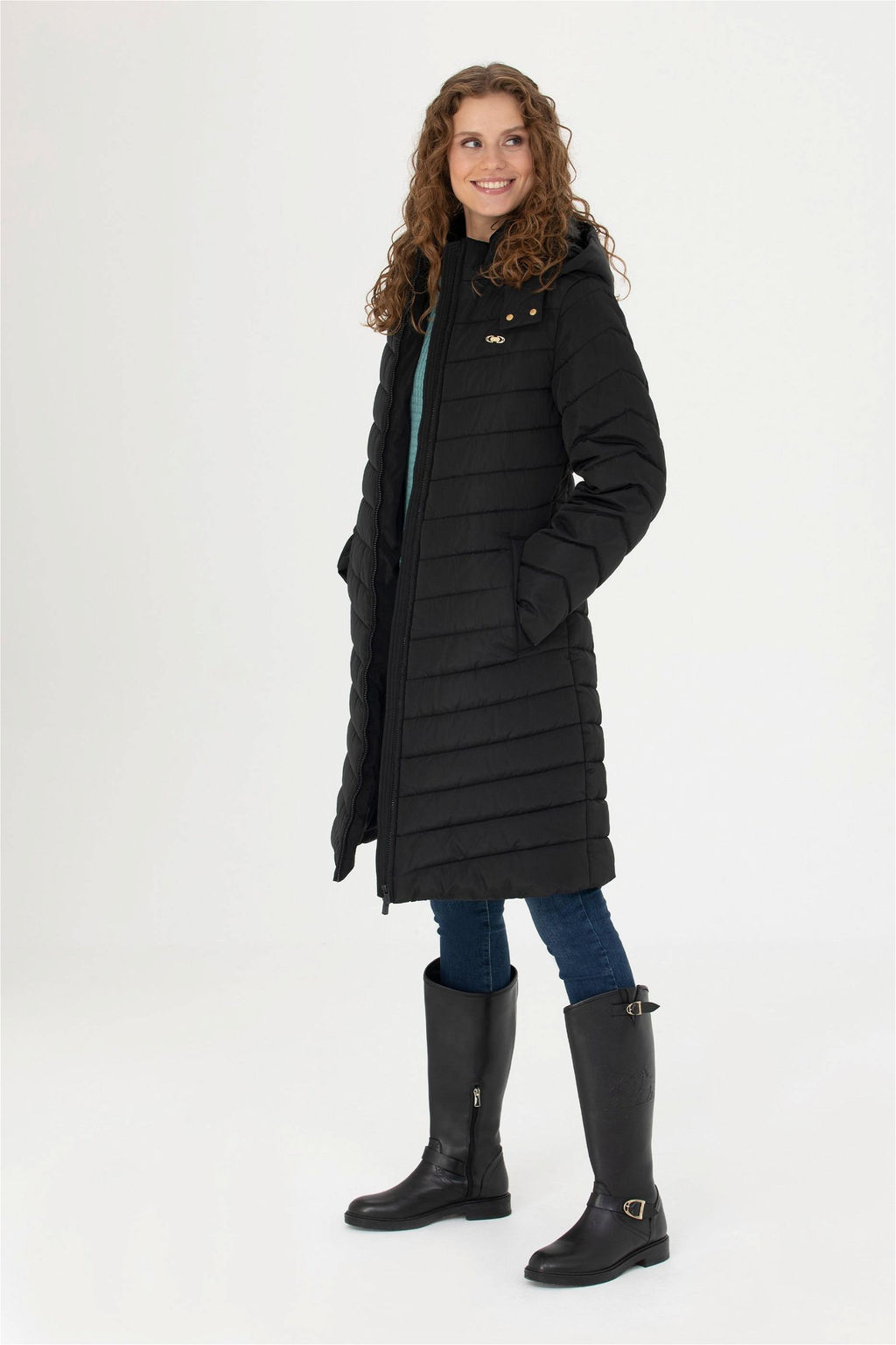U. S. Polo Assn Женское черное пальто - U.s. polo assn фото 3
