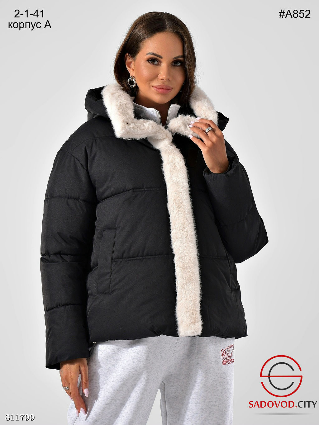 Тёплая зимняя женская куртка с капюшоном