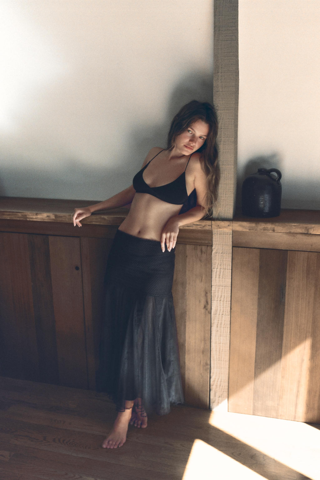 COMBINED LACE TULLE SKIRT