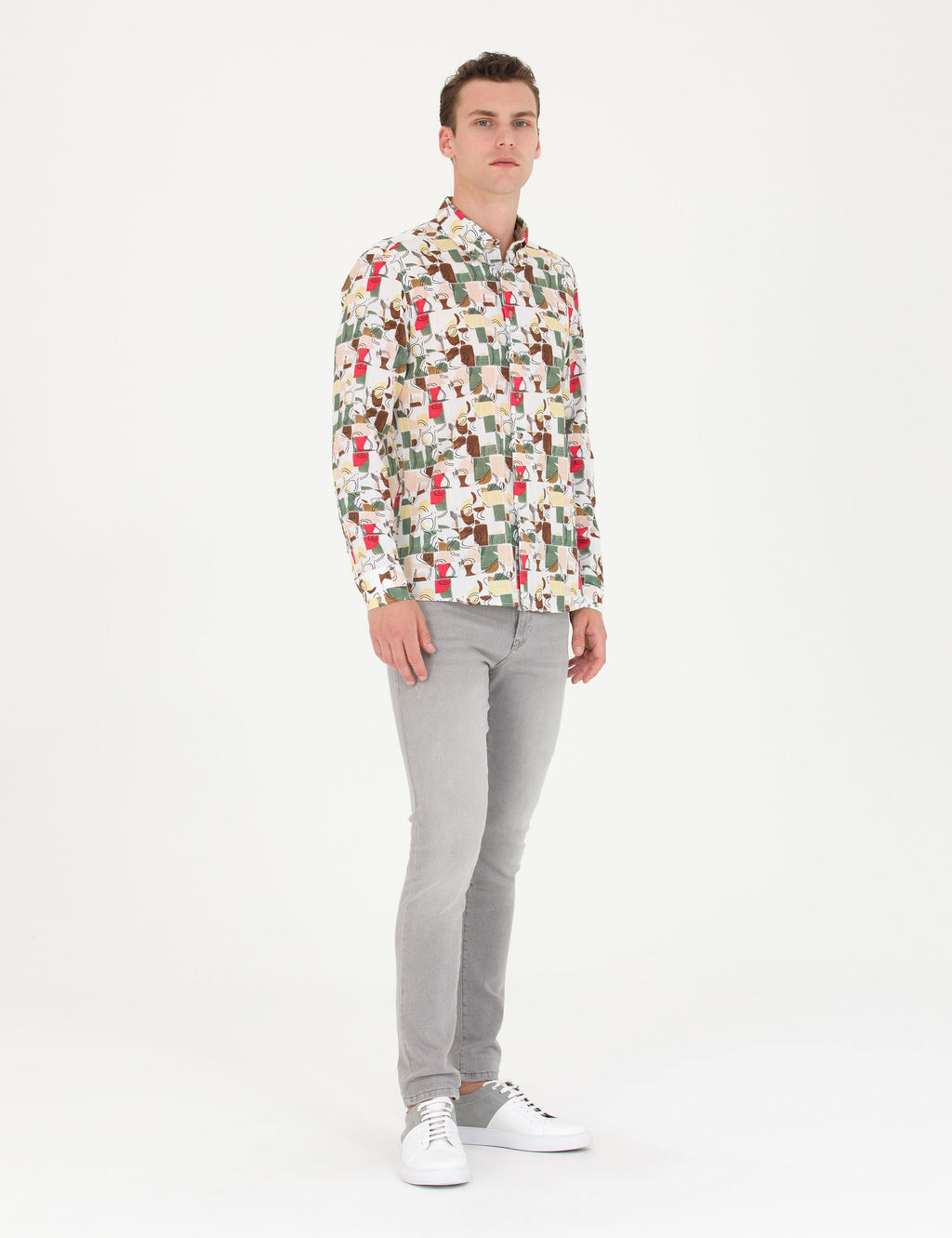 Рубашка Pierre Cardin Regular Fit длинный рукав хаки