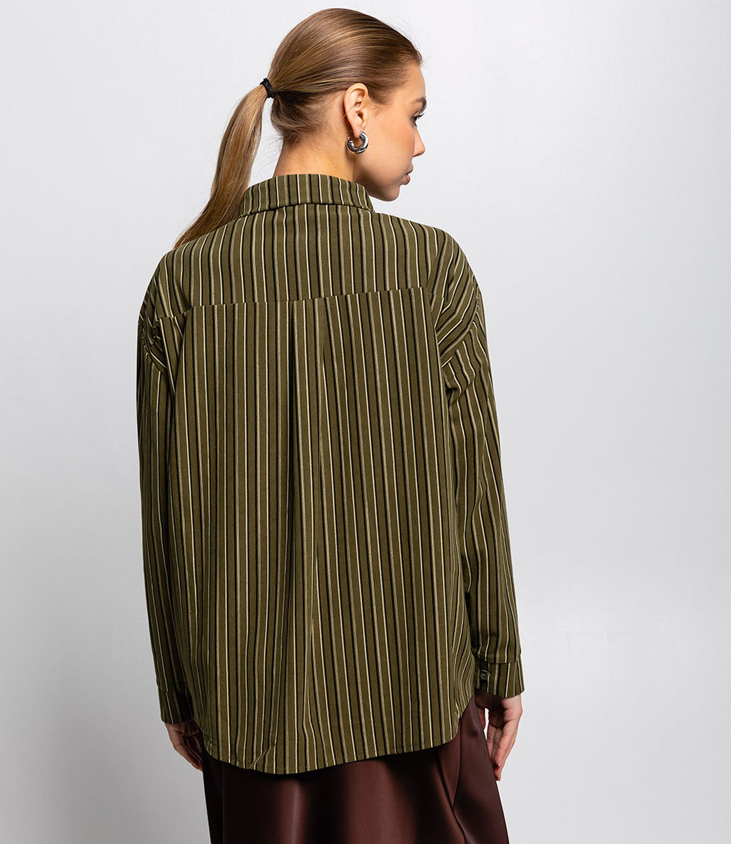 Рубашка #КТ8843 (1), хаки - Dommod фото 3