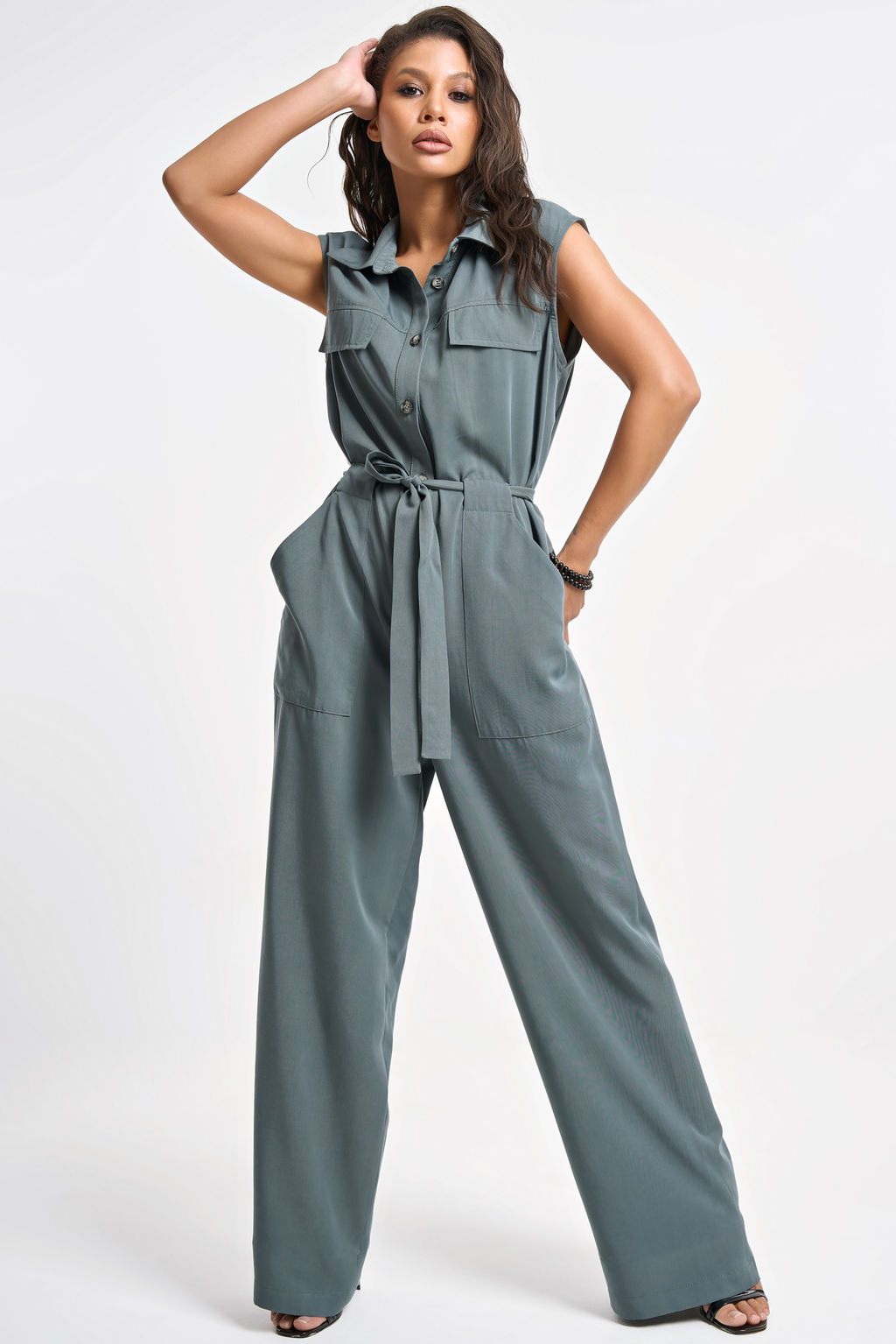 Комбинезон в стиле сафари полынь