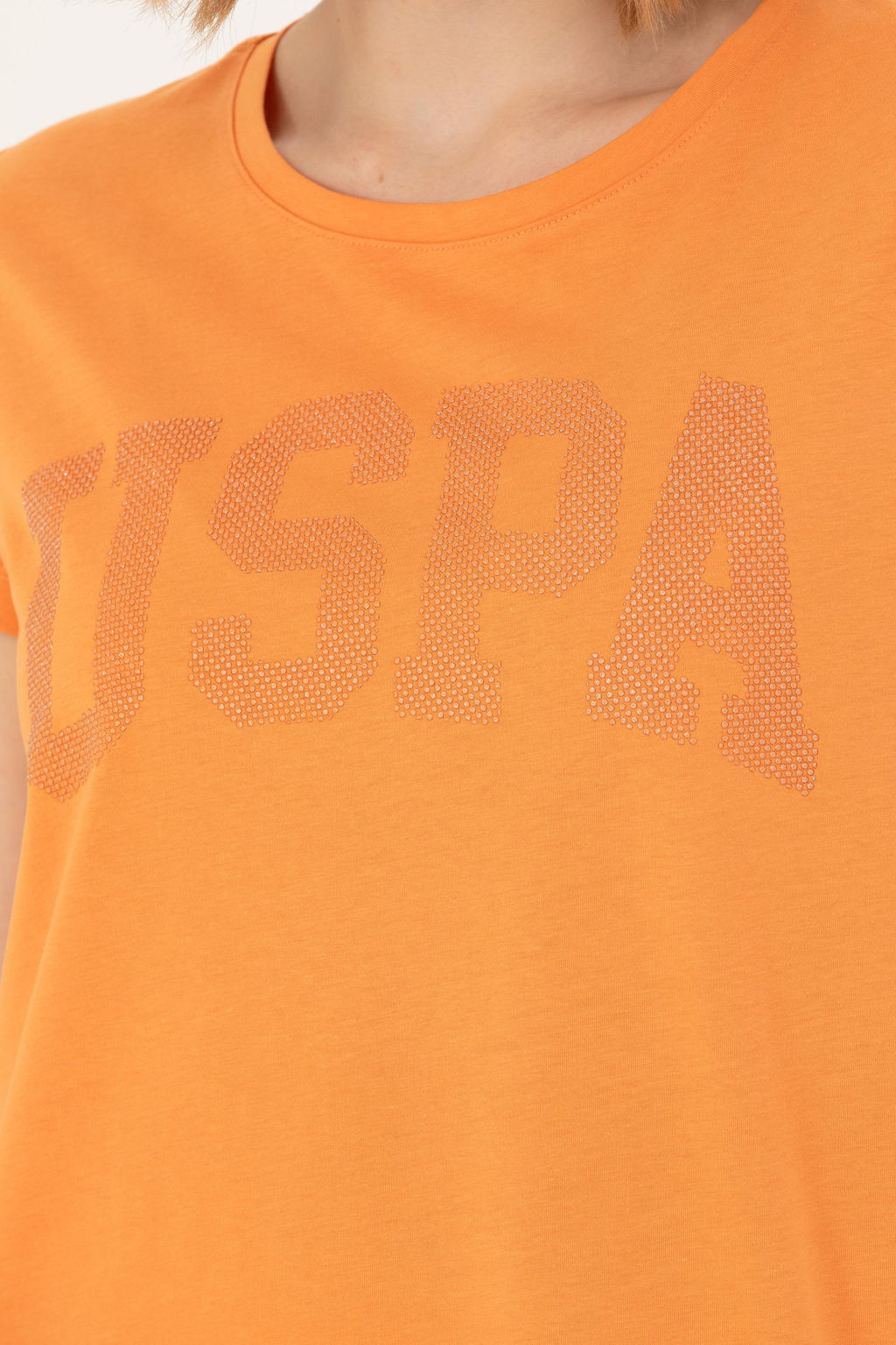 Женская оранжевая базовая футболка - U.s. polo assn фото 21