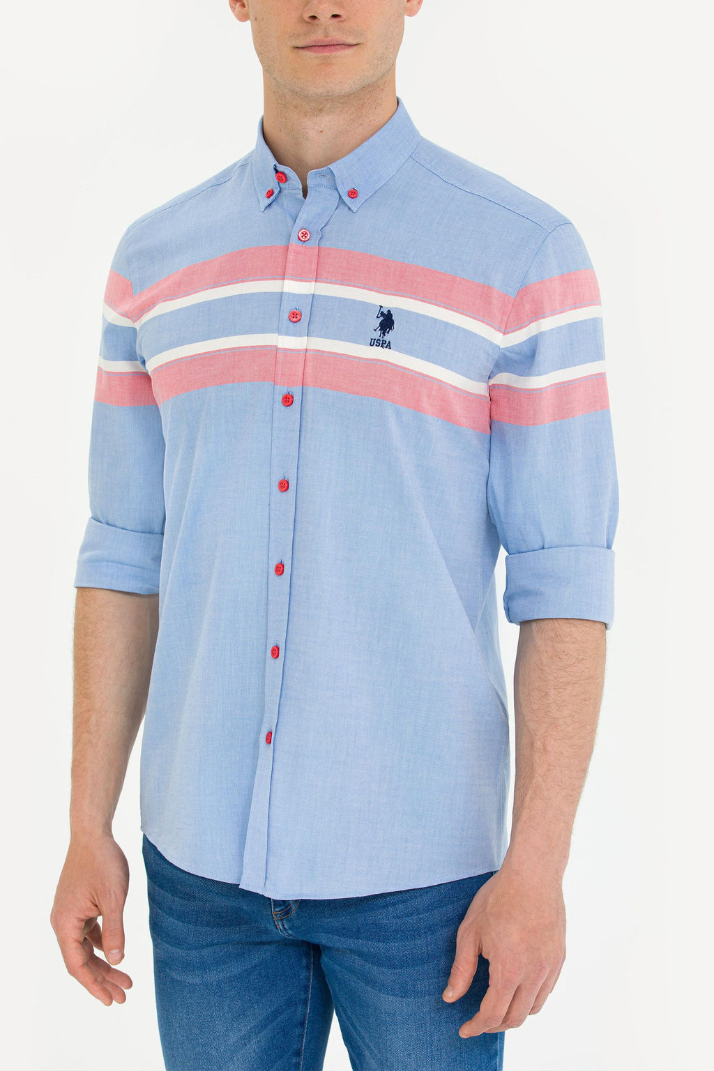 U. S. Polo Assn Мужская синяя рубашка с длинным рукавом - U.s. polo assn фото 21