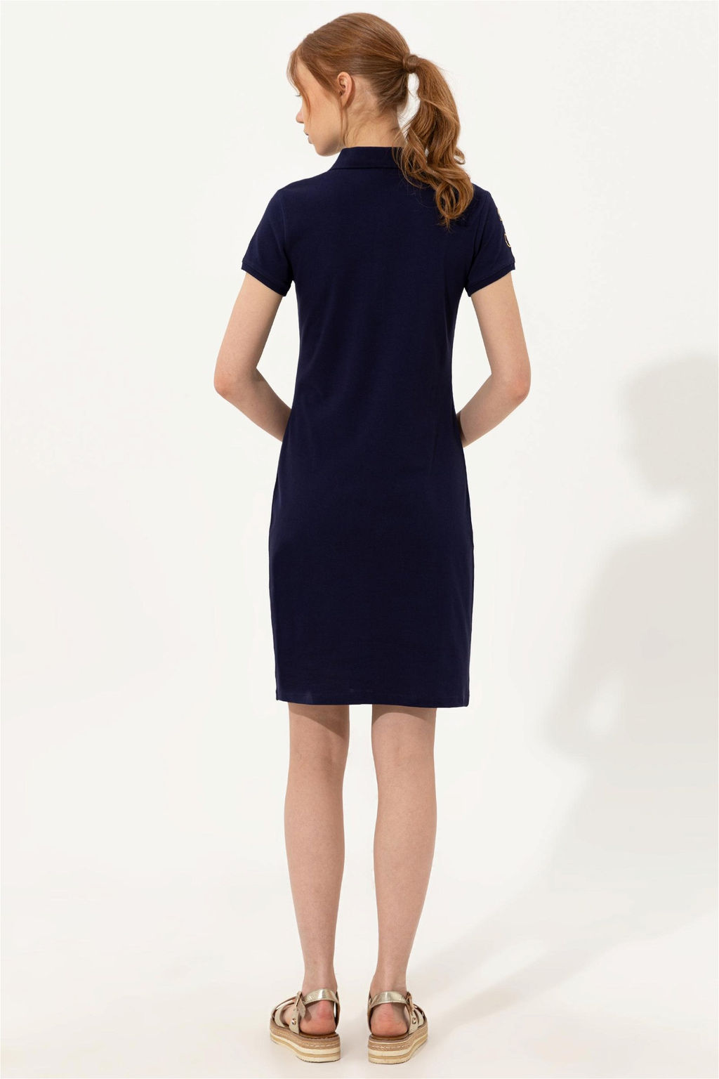 Женское темно-синее трикотажное платье - U.s. polo assn фото 4