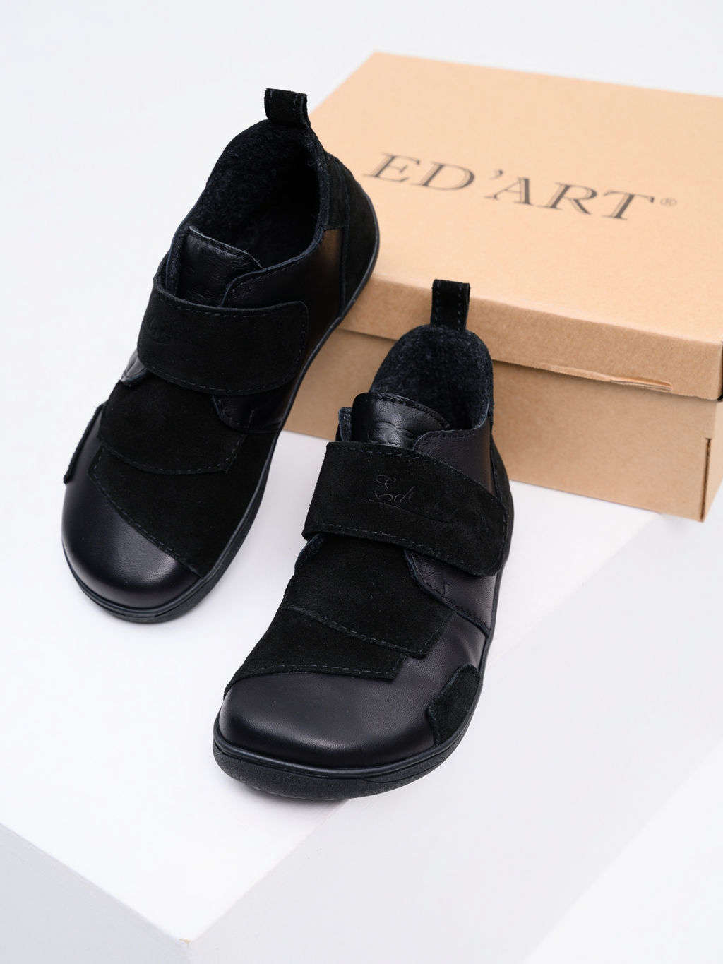 Ботинки женские демисезонные черные 206.NATAbl.Черная кожа+черная замша/Байка