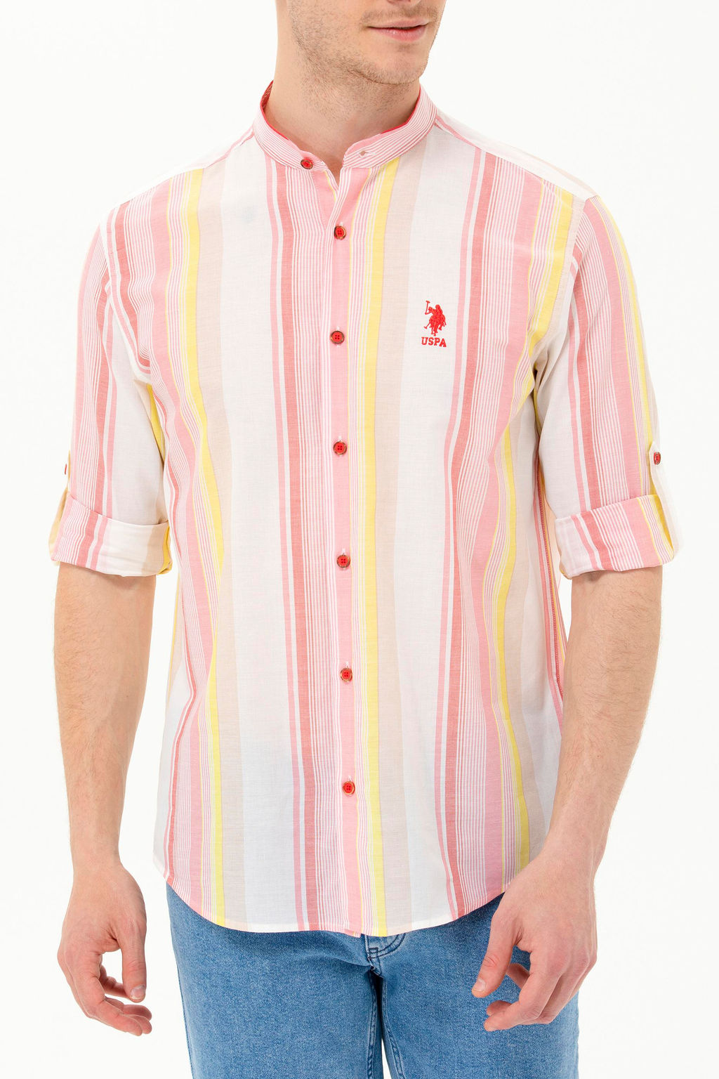 U. S. Polo Assn / Мужская красная рубашка с длинным рукавом - U.s. polo assn фото 20