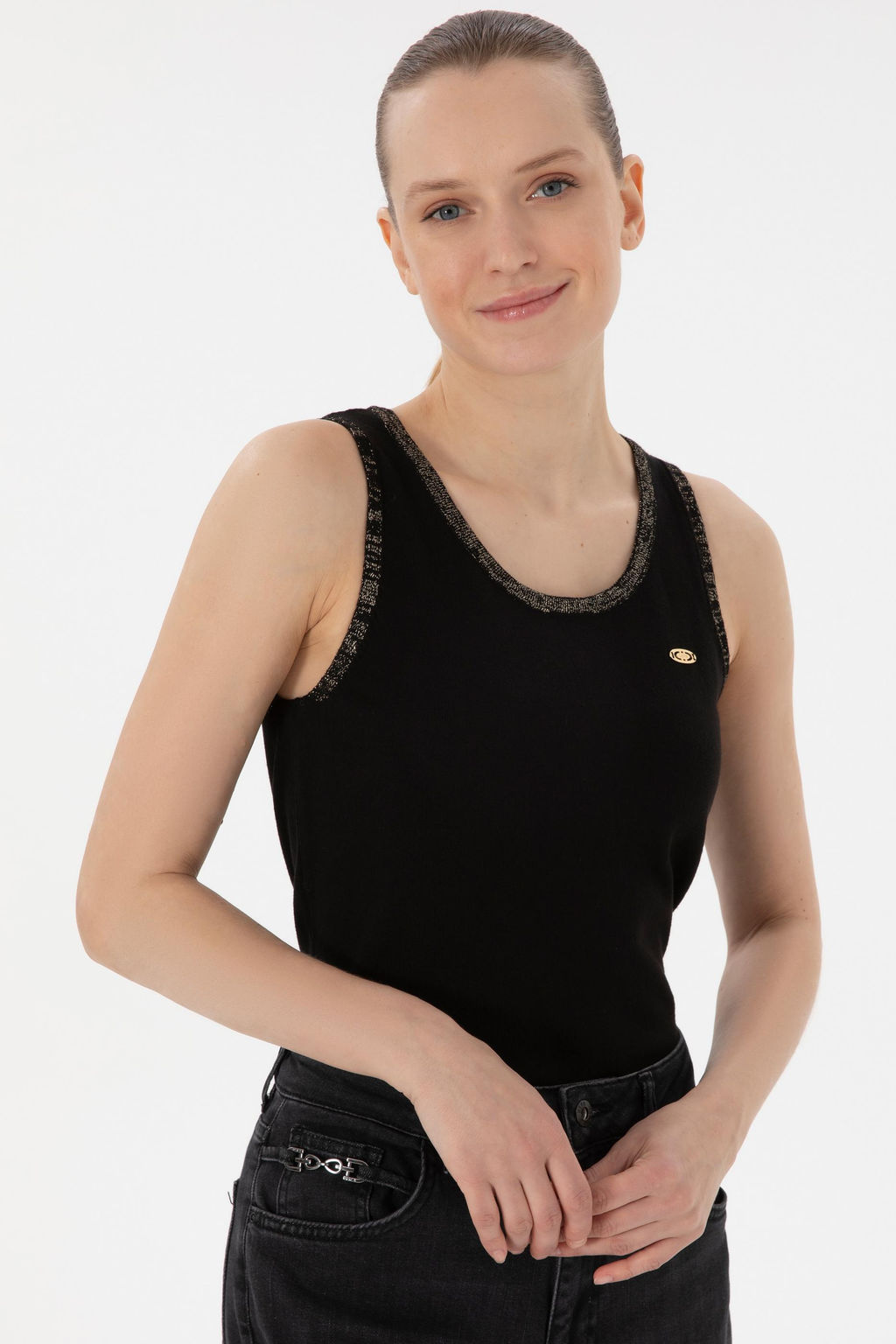 Kad_n Siyah Bisiklet Yaka Kazak Sepette S_rpriz _ndirim - U.s. polo assn фото 3