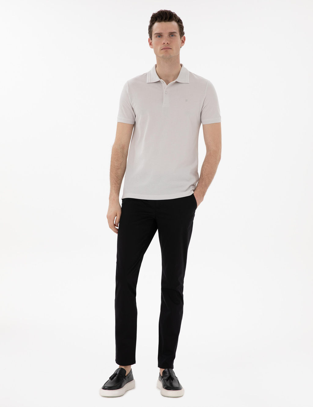 Siyah Slim Fit Kanvas Pantolon