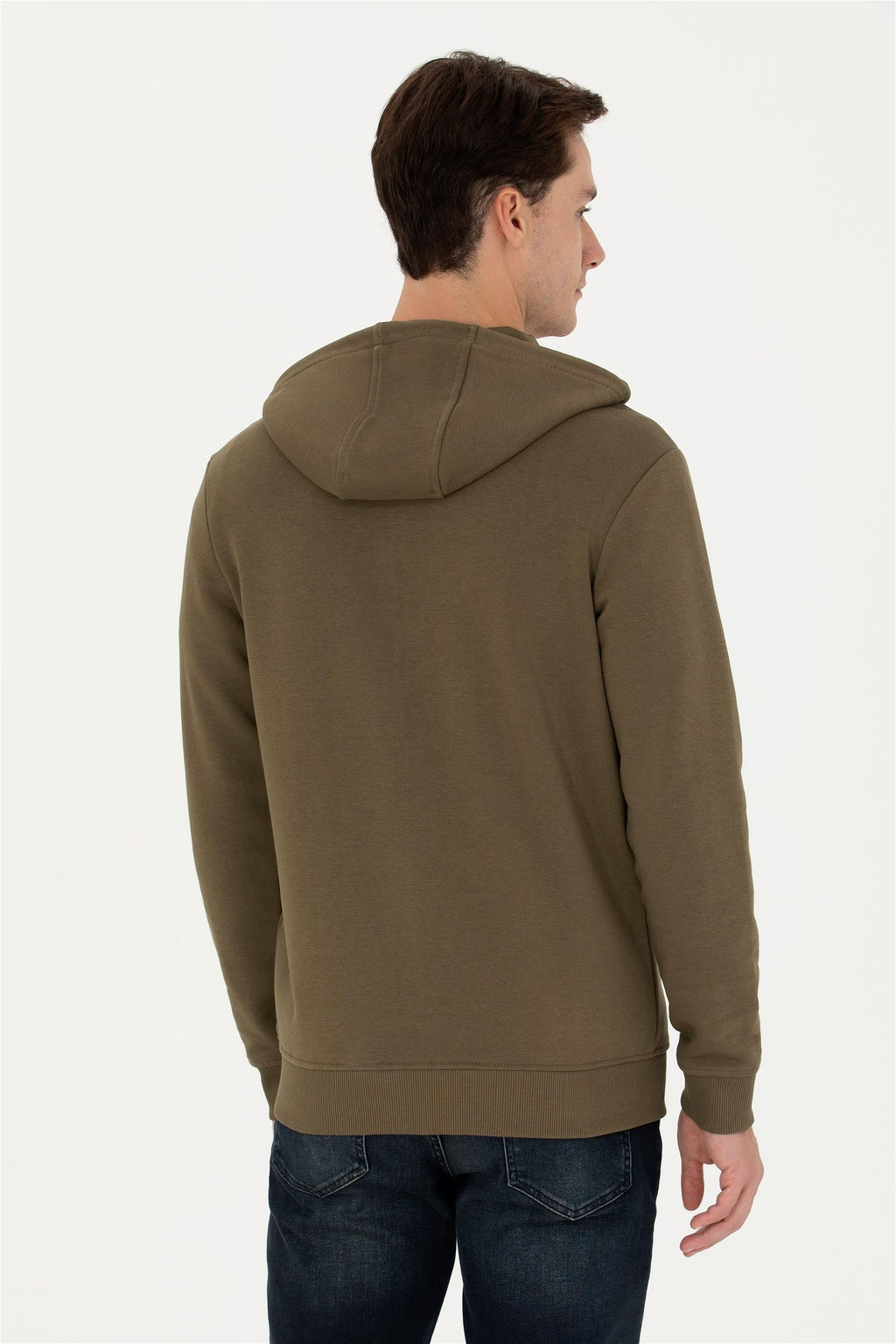 Свитшот мужской U. S. Polo Assn цвета хаки из хлопка - U.s. polo assn фото 5