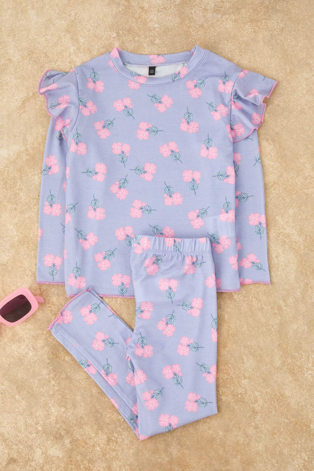 Pudra-Ekru Bask?l? Yumusak Dokulu 4lu Orme Regular K?z Cocuk Alt-Ust Pijama Tak?m? TKDAW26PT00012 - Trendyolmilla фото 8